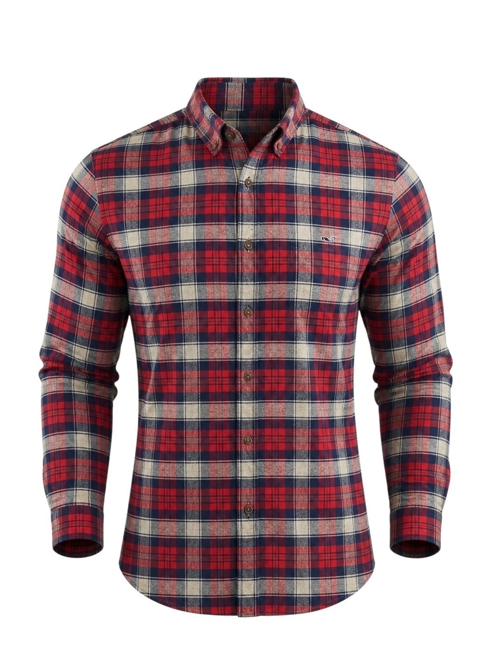 Vineyard Vines Tucker Shirt Mens XL Red Navy Plaid Classic Fit Stretch Cotton